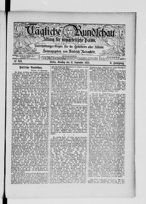 Tägliche Rundschau vom 11.09.1883