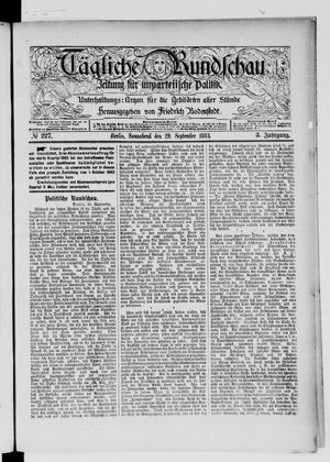 Tägliche Rundschau on Sep 29, 1883