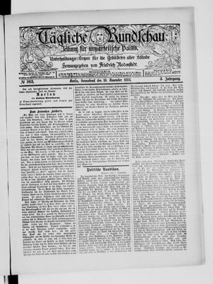 Tägliche Rundschau on Nov 10, 1883