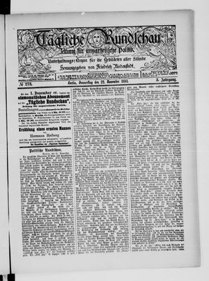 Tägliche Rundschau vom 22.11.1883