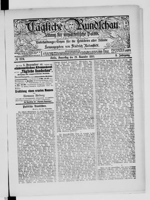Tägliche Rundschau vom 29.11.1883