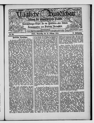 Tägliche Rundschau on Feb 14, 1884