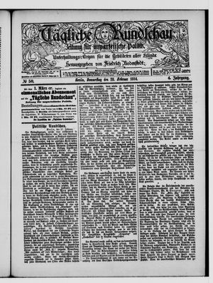 Tägliche Rundschau vom 28.02.1884