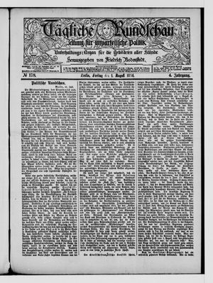 Tägliche Rundschau vom 01.08.1884