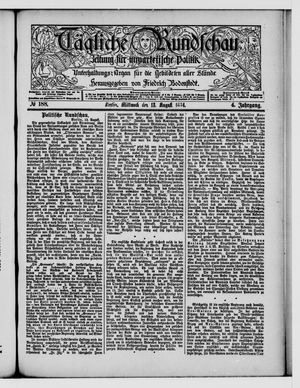 Tägliche Rundschau on Aug 13, 1884