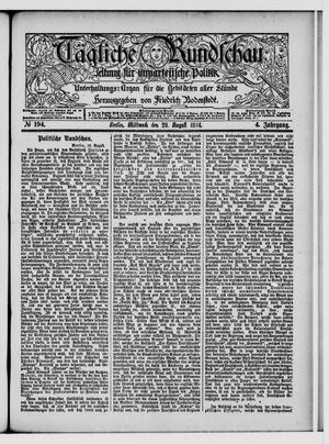 Tägliche Rundschau on Aug 20, 1884