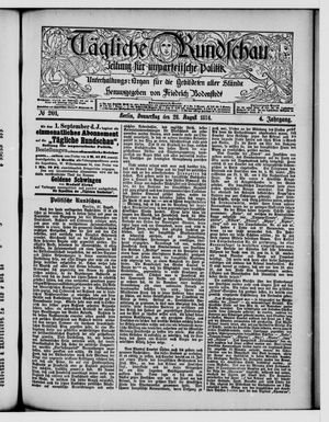 Tägliche Rundschau on Aug 28, 1884