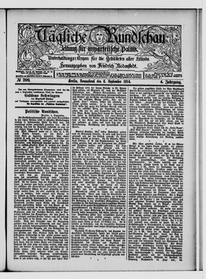 Tägliche Rundschau on Sep 6, 1884