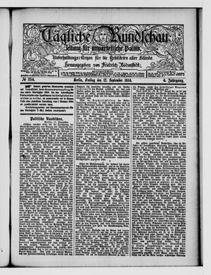 Tägliche Rundschau vom 12.09.1884
