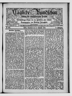 Tägliche Rundschau vom 13.09.1884