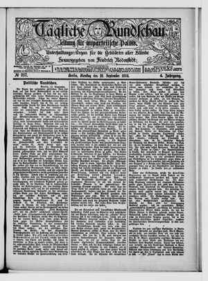 Tägliche Rundschau vom 16.09.1884