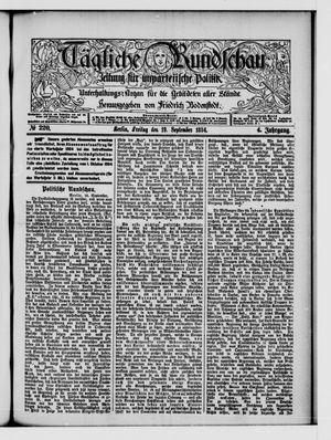 Tägliche Rundschau on Sep 19, 1884