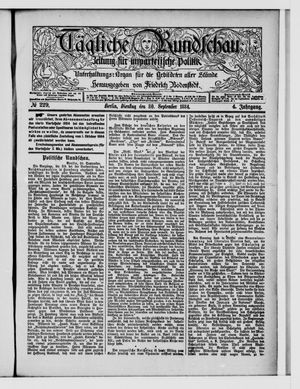 Tägliche Rundschau on Sep 30, 1884