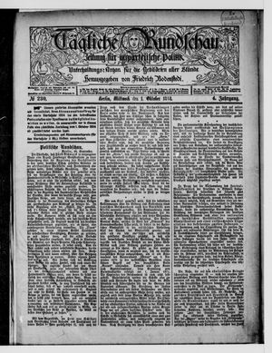 Tägliche Rundschau vom 01.10.1884