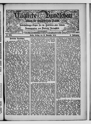 Tägliche Rundschau vom 14.11.1884