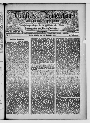 Tägliche Rundschau vom 25.11.1884