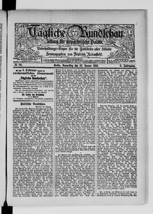Tägliche Rundschau on Jan 22, 1885