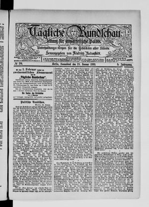 Tägliche Rundschau on Jan 24, 1885