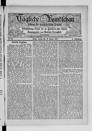 Tägliche Rundschau on Jan 30, 1885