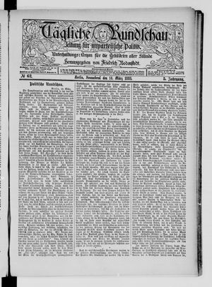 Tägliche Rundschau on Mar 14, 1885