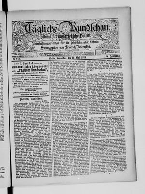 Tägliche Rundschau on May 21, 1885