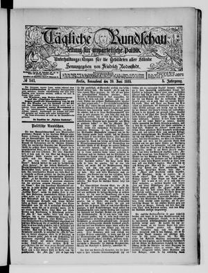 Tägliche Rundschau on Jun 20, 1885
