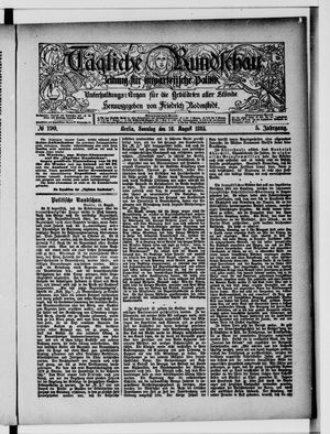 Tägliche Rundschau on Aug 16, 1885