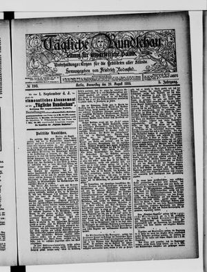 Tägliche Rundschau vom 20.08.1885