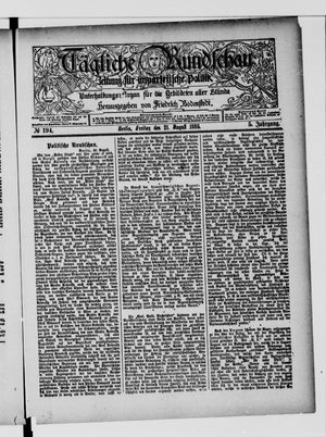 Tägliche Rundschau vom 21.08.1885