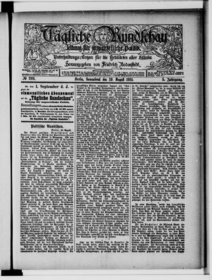 Tägliche Rundschau vom 29.08.1885
