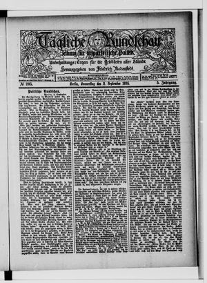 Tägliche Rundschau vom 03.09.1885