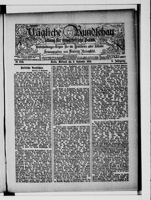Tägliche Rundschau vom 09.09.1885