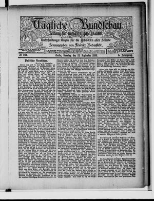 Tägliche Rundschau vom 13.09.1885