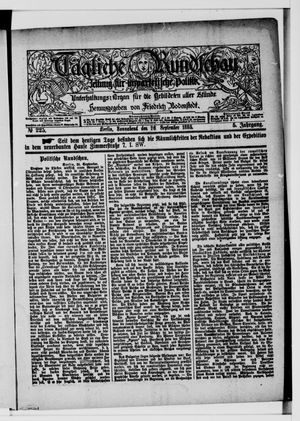 Tägliche Rundschau vom 26.09.1885