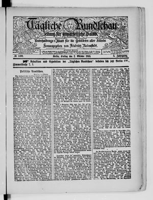 Tägliche Rundschau vom 02.10.1885