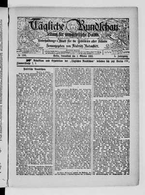 Tägliche Rundschau on Oct 3, 1885