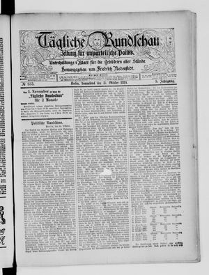 Tägliche Rundschau vom 31.10.1885