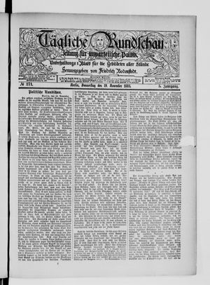 Tägliche Rundschau vom 19.11.1885