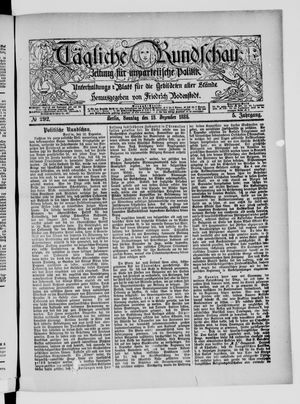 Tägliche Rundschau vom 13.12.1885