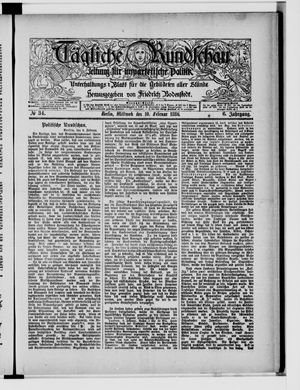 Tägliche Rundschau on Feb 10, 1886
