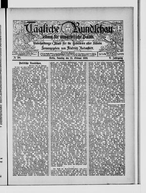 Tägliche Rundschau on Feb 14, 1886
