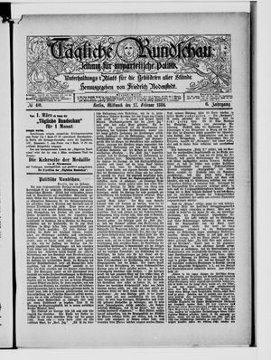 Tägliche Rundschau on Feb 17, 1886