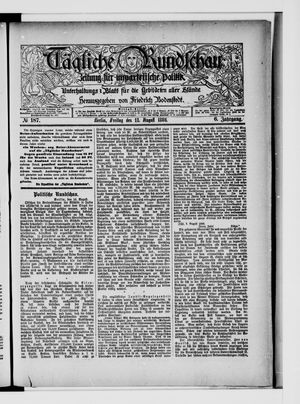 Tägliche Rundschau on Aug 13, 1886