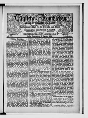 Tägliche Rundschau vom 09.09.1886