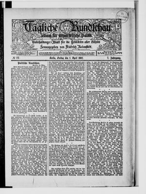 Tägliche Rundschau on Apr 1, 1887
