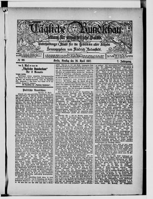 Tägliche Rundschau on Apr 26, 1887