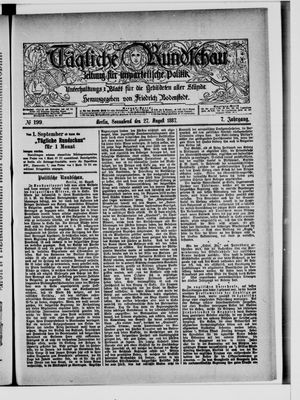 Tägliche Rundschau vom 27.08.1887