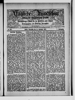 Tägliche Rundschau vom 15.09.1887