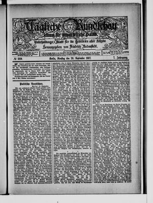 Tägliche Rundschau vom 20.09.1887