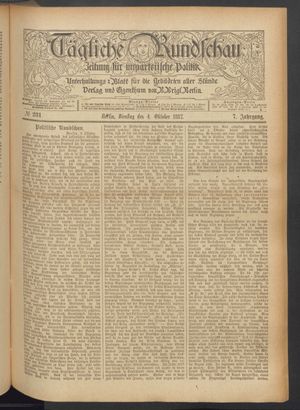 Tägliche Rundschau vom 04.10.1887